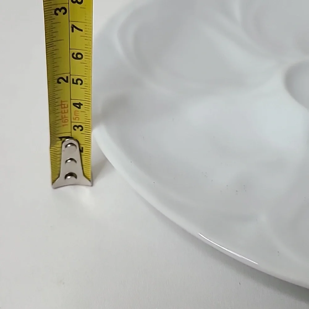 Vintage 60's Oyster Dish Plate Ceramic Stoneware Porcelain White Serve Platter
